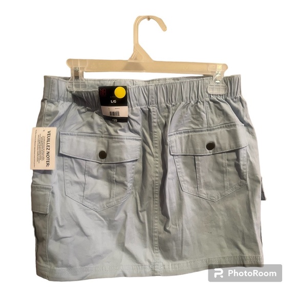 Light Blue Cargo Mini Skirt - Picture 2 of 2